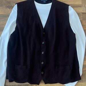 Brooks Brothers Extra Fine Italian Merino Wool Sweater Vest XL Made in Italy